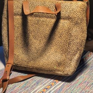 Madewell Spotted Tan and Brown Shoulder Bag